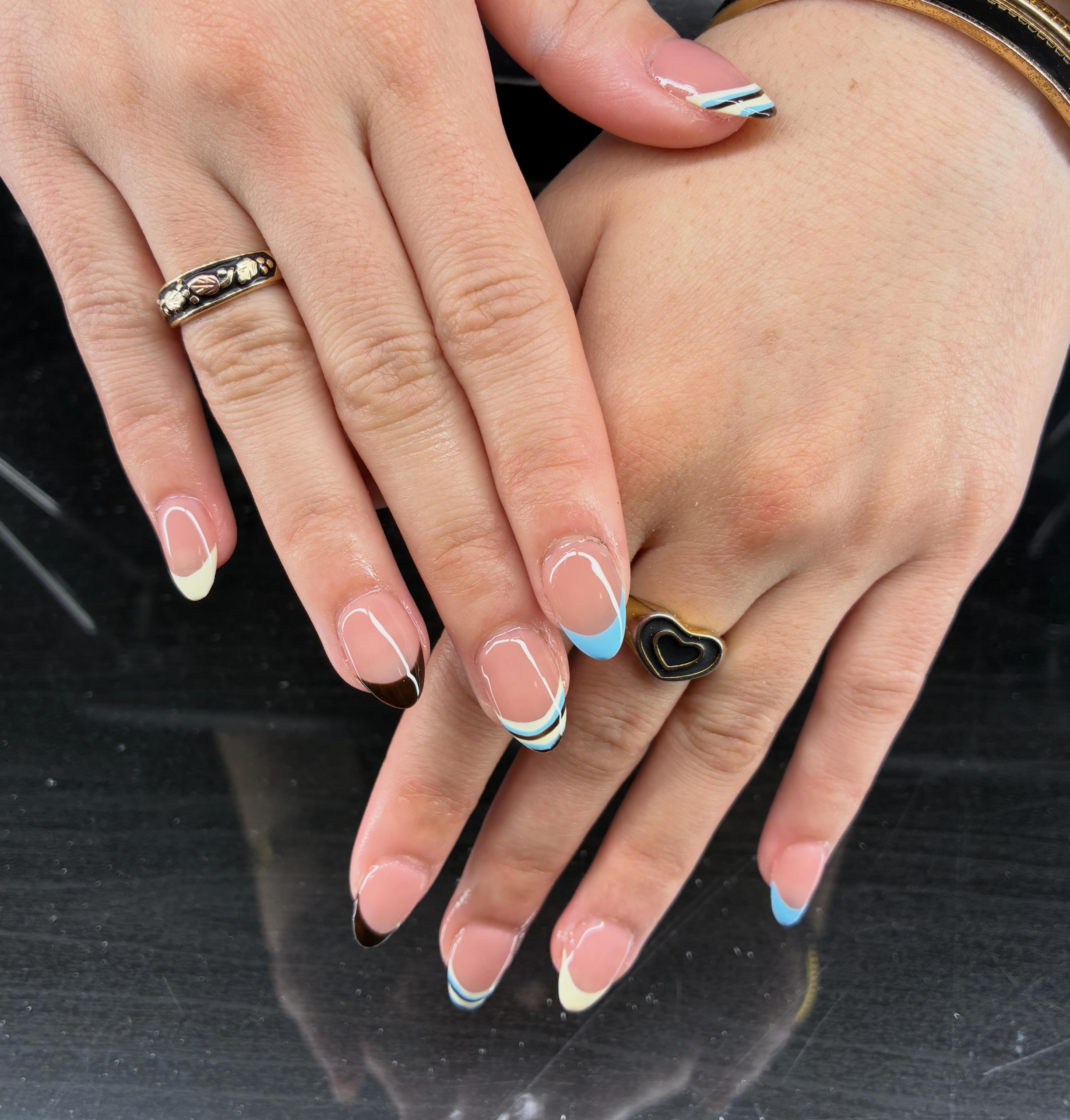 Nude French, almond shape